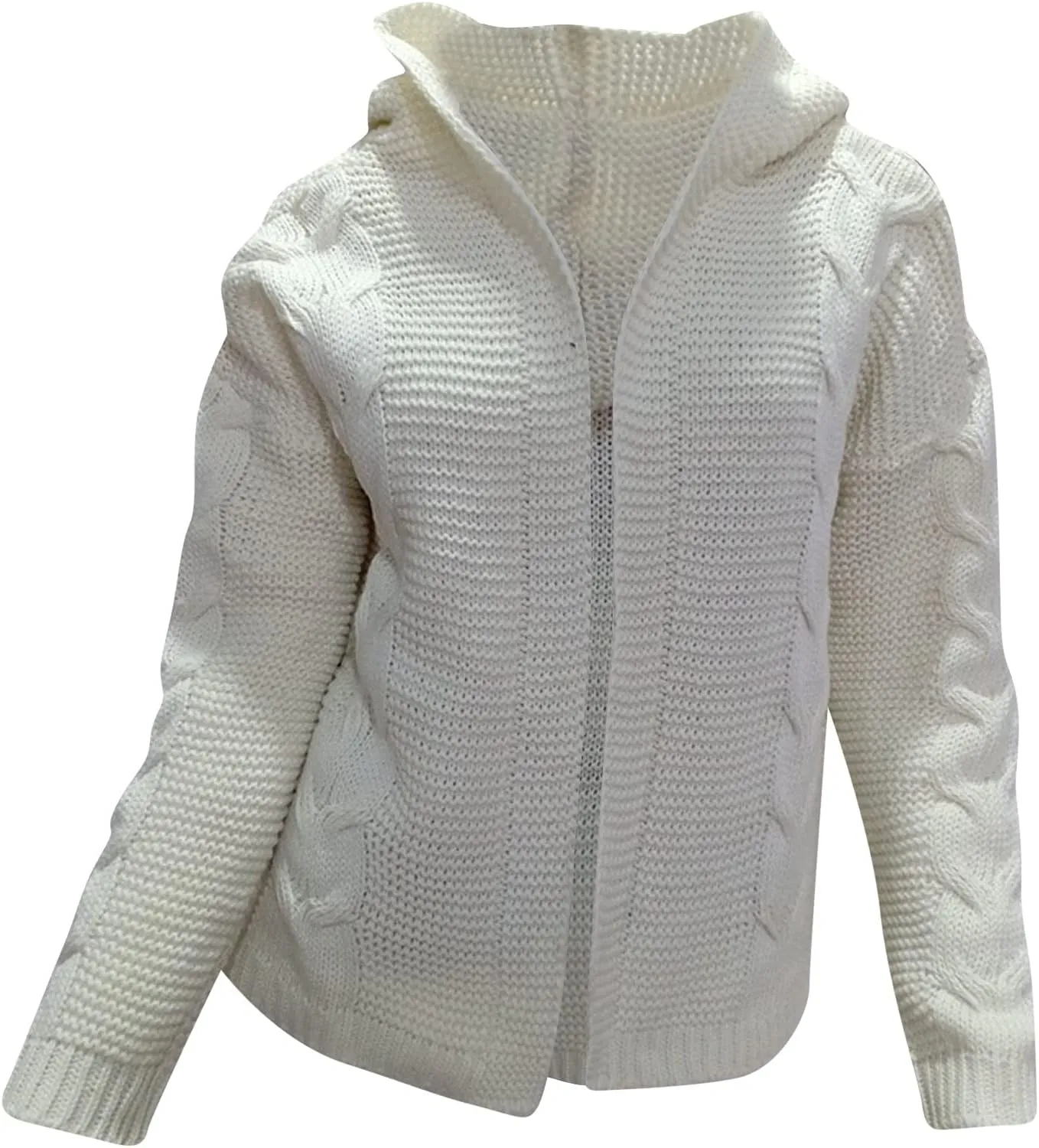 2023 Fall Winter Women's Open Front Oversized Lantern Sleeve Cardigan Outwear Chunky Knit Sweater Fashion Casual Coats