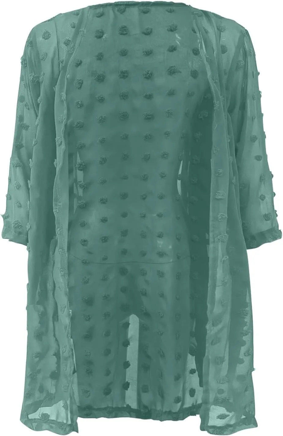 2023 Womens Cardigan Summer Chiffon Swimsuit Coverup Kimono Fall Open Front 3/4 Sleeve Coats Lightweight Beach Cover Up Tops
