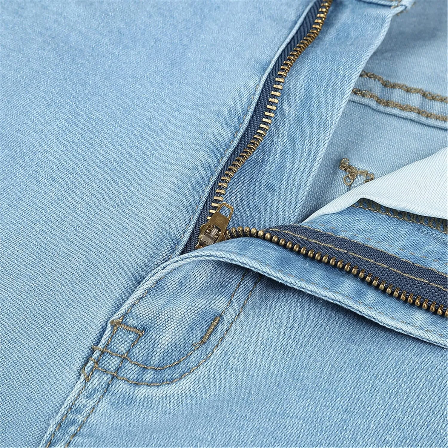 Andongnywell Women's High Waist Button Wide Waist Jeans High Waisted Jeans Women Skinny Denim Slim Pants
