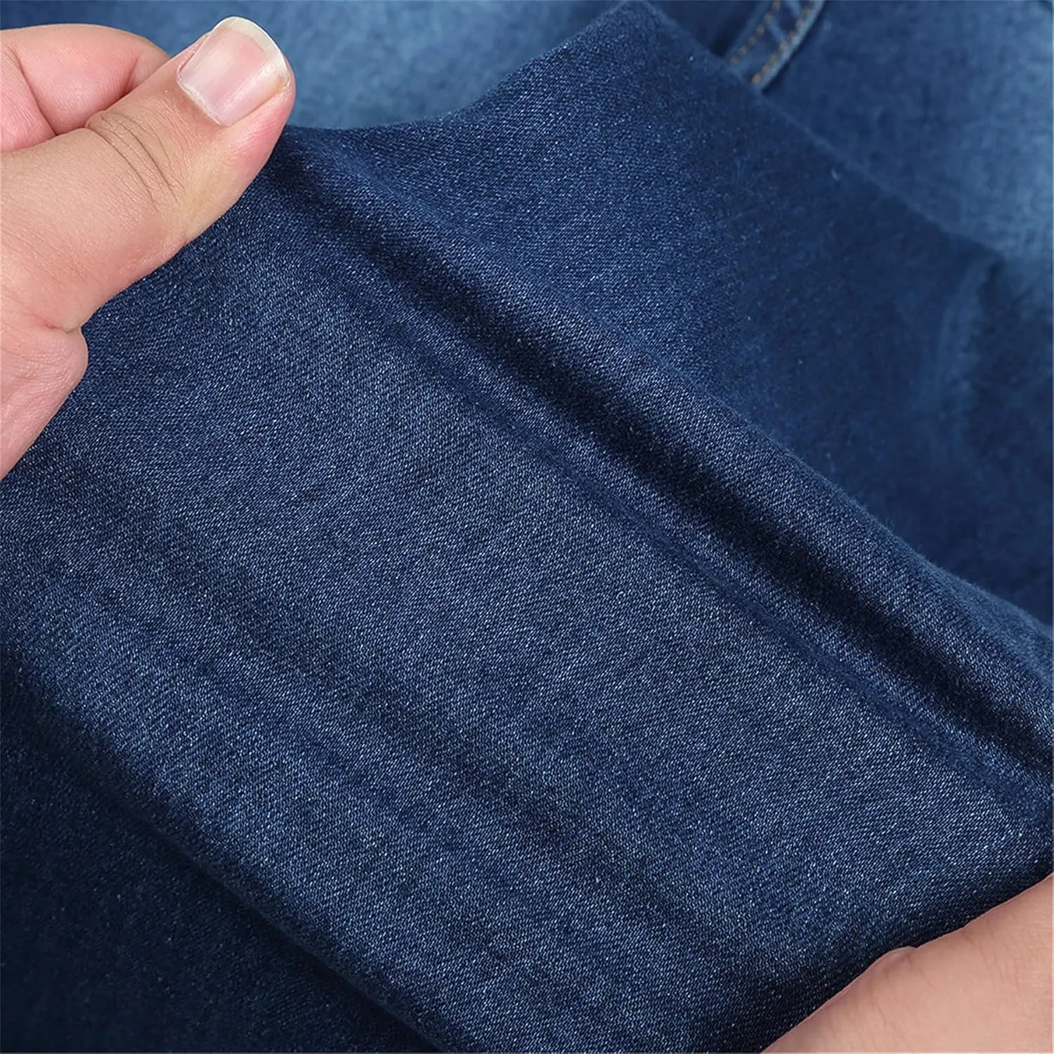 Andongnywell Women's High Waist Button Wide Waist Jeans High Waisted Jeans Women Skinny Denim Slim Pants