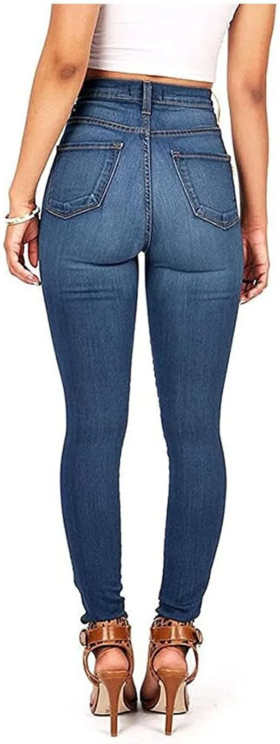 Andongnywell Women's High Waisted Skinny Jeans FashionSlim fit High Rise Denim Pants for Women Trousers