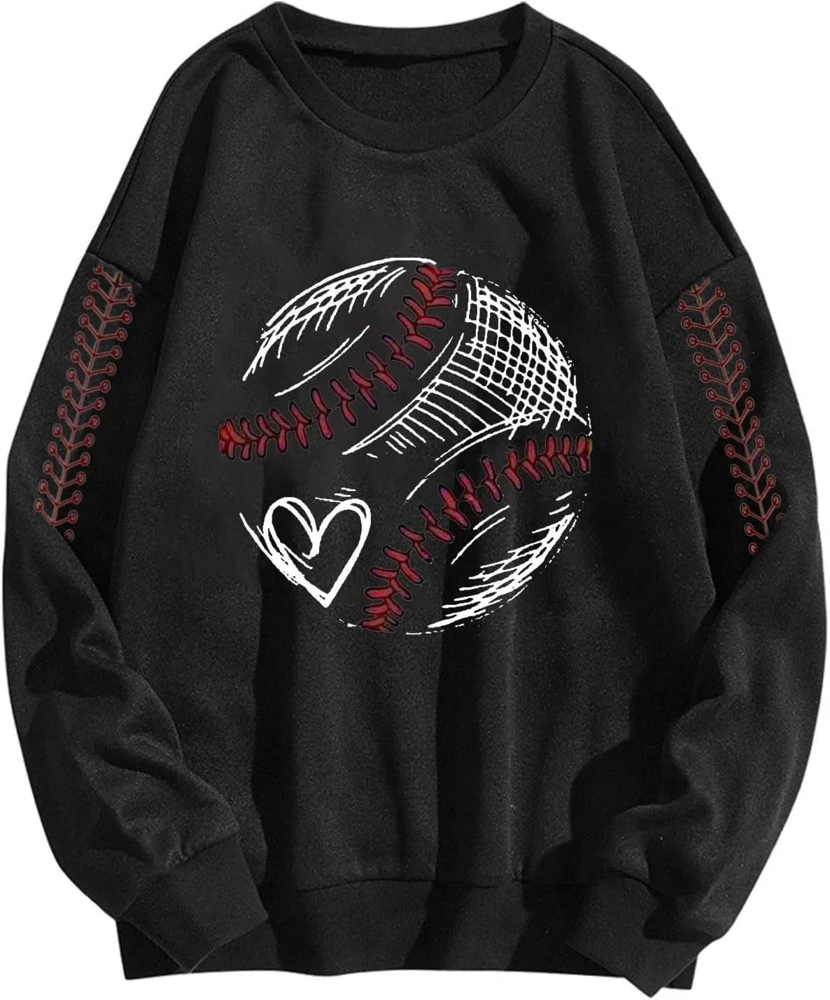 Baseball Sweatshirt Women Long Sleeve Comfy Baseball Shirts Softball Crewneck Graphic Pullover Game Day Sweatshirts