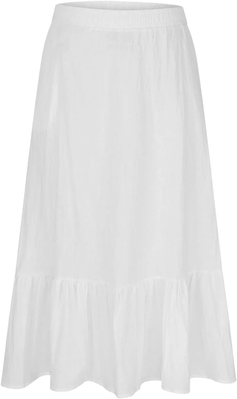 Borniu Womens Causal High Waisted Summer Midi Skirts Flowy Palazzo A-Line Long Skirt with Pockets Summer Fashion Vocation