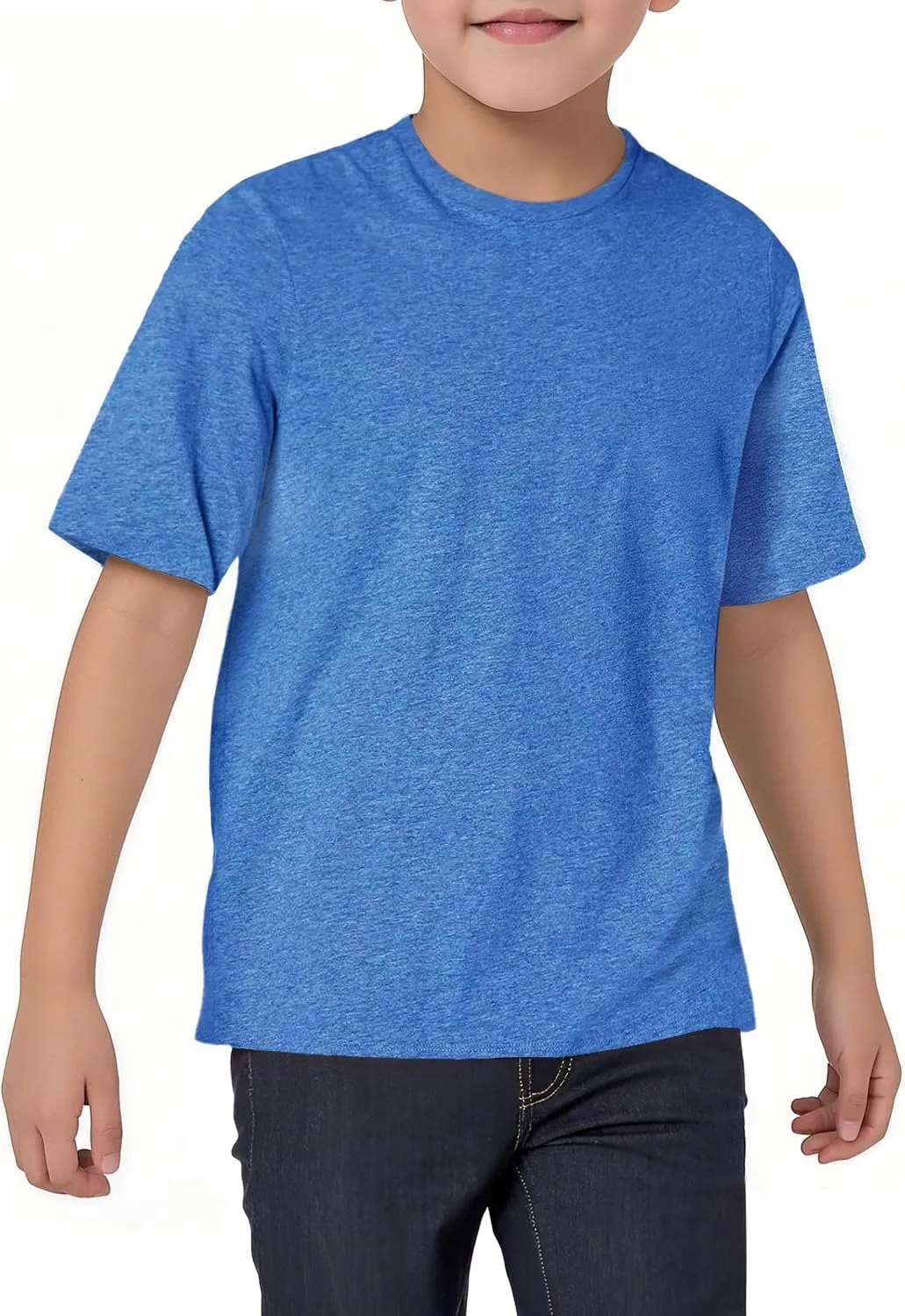 Boys Short Sleeve Shirts Kids Summer Crewneck T-Shirt Casual Tops Tees 5-14 Years