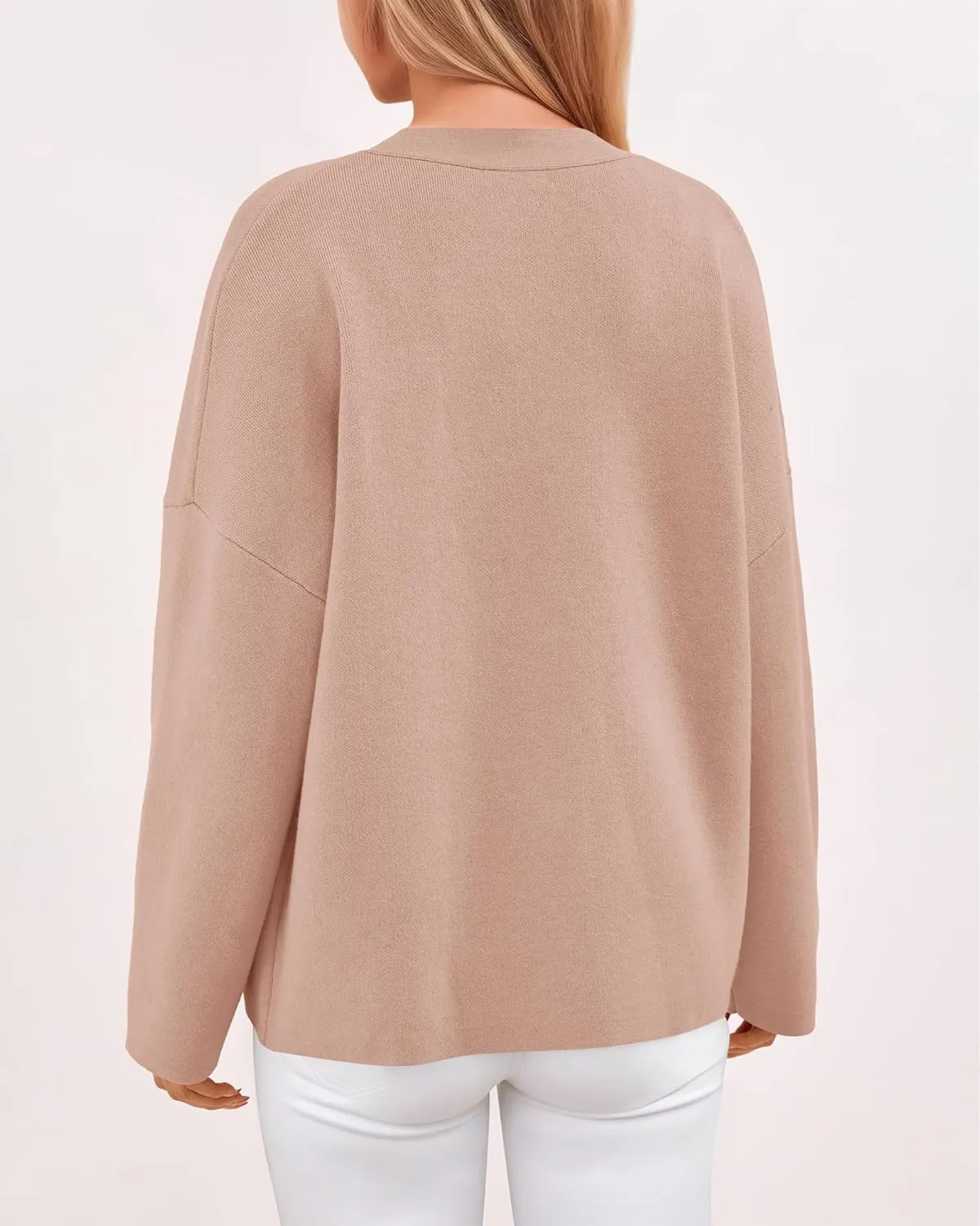 BTFBM Women's Long Sleeve Open Front Button Knit Cardigans Sweaters Loose Short Chunky Cardigan Coat Outerwear