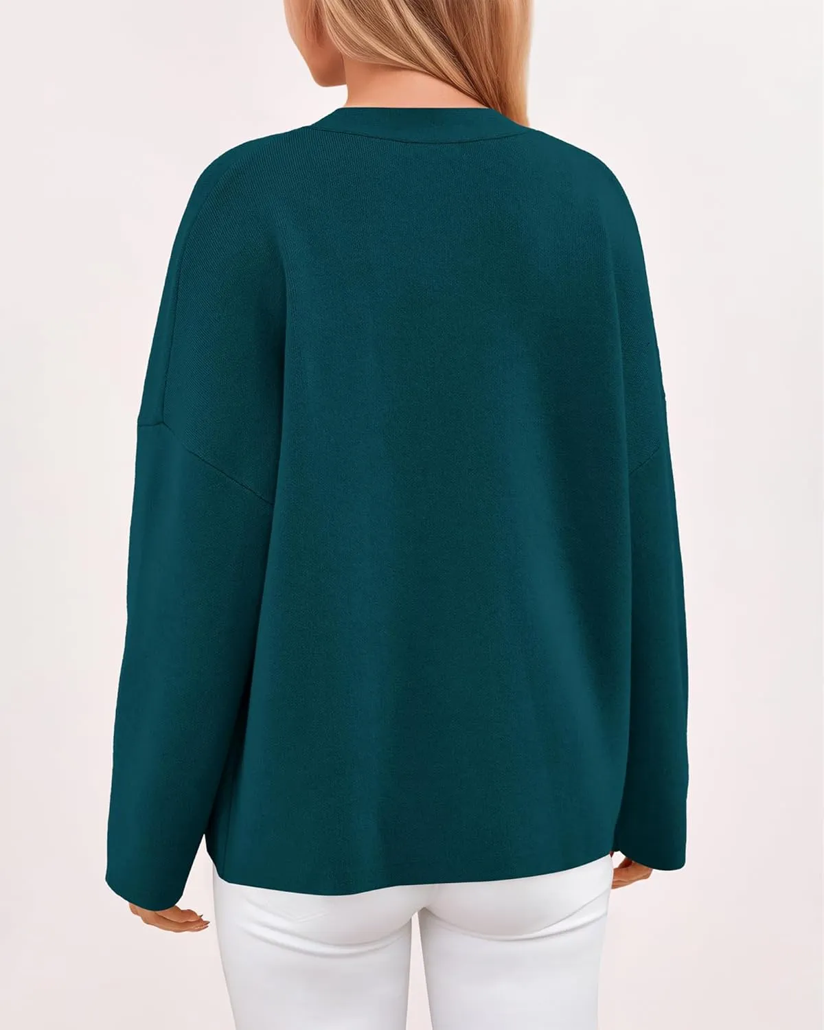 BTFBM Women's Long Sleeve Open Front Button Knit Cardigans Sweaters Loose Short Chunky Cardigan Coat Outerwear