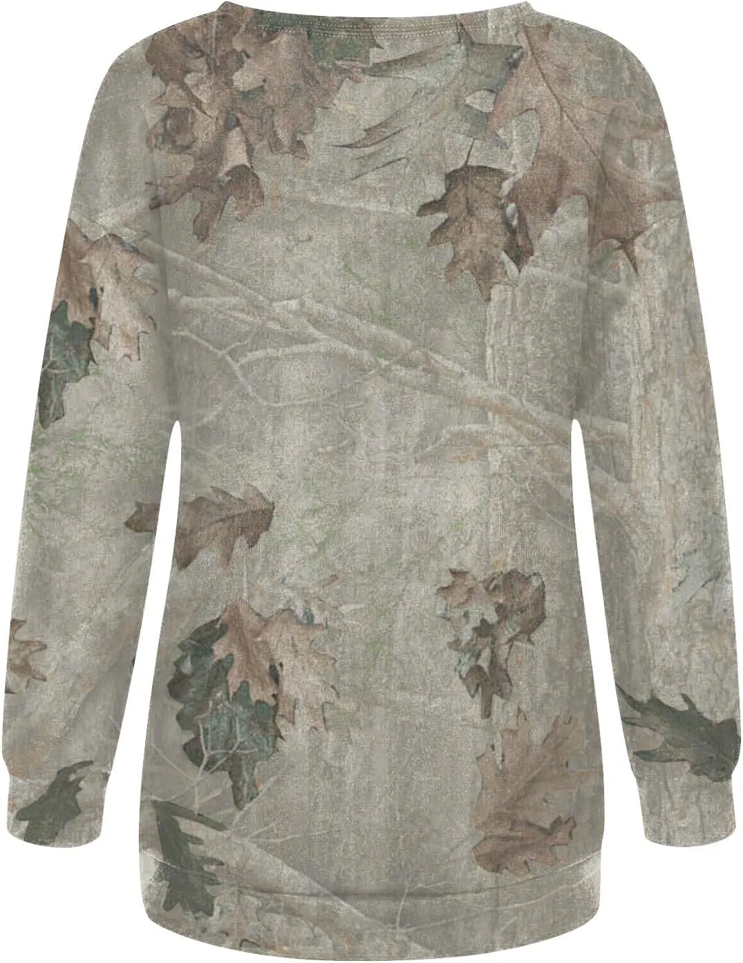 Camo Sweatshirts for Women Maplr Leaf Print Crewneck Sweatshirts Long Sleeve Oversized Pullover Fall Camo Sweater