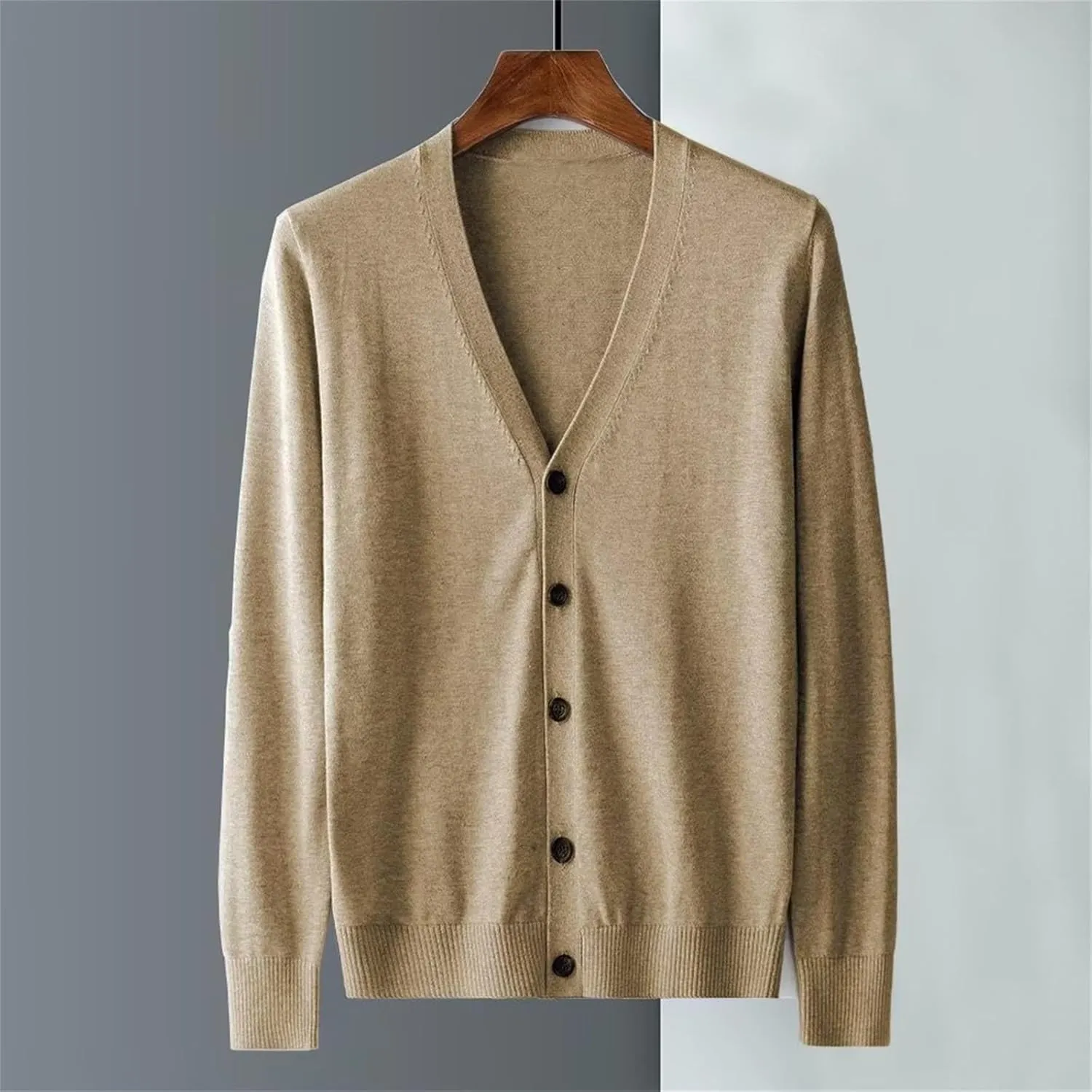 Cardigan Sweater for Men Cable Knit V Neck Button Up Sweaters Casual Ribbed Cardigans Smart Bussiness Work Golf Tops
