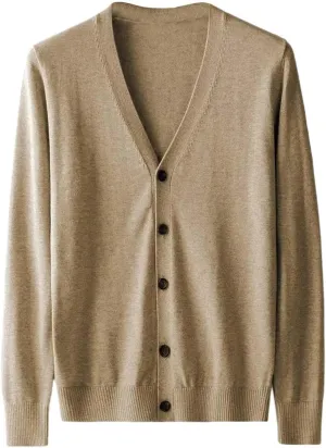 Cardigan Sweater for Men Cable Knit V Neck Button Up Sweaters Casual Ribbed Cardigans Smart Bussiness Work Golf Tops