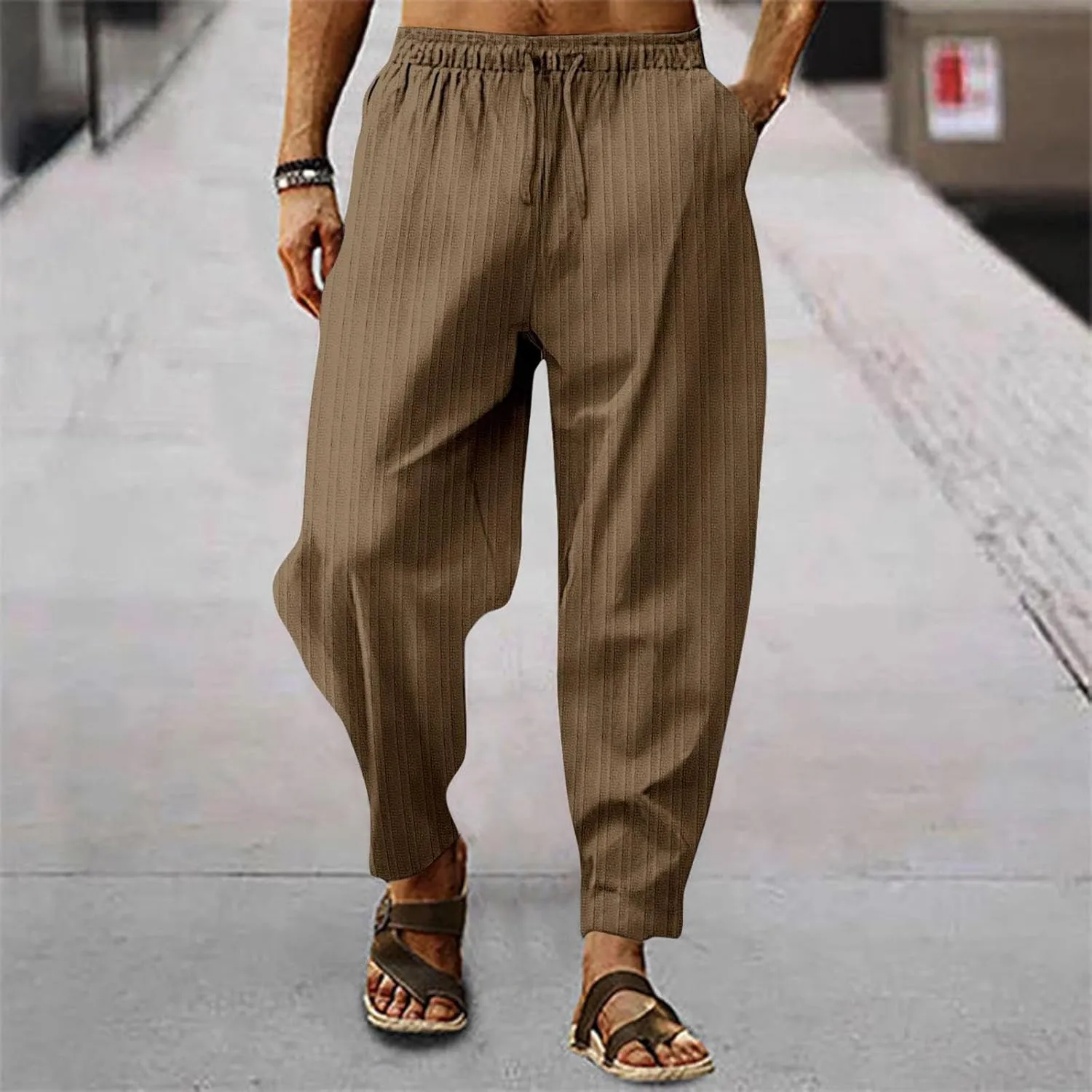 Cargo Pants for Men Relaxed Fit Mens Silk Long Underwear Pants Expandable Waist Golf Pants Athletic Sweatpants Mens
