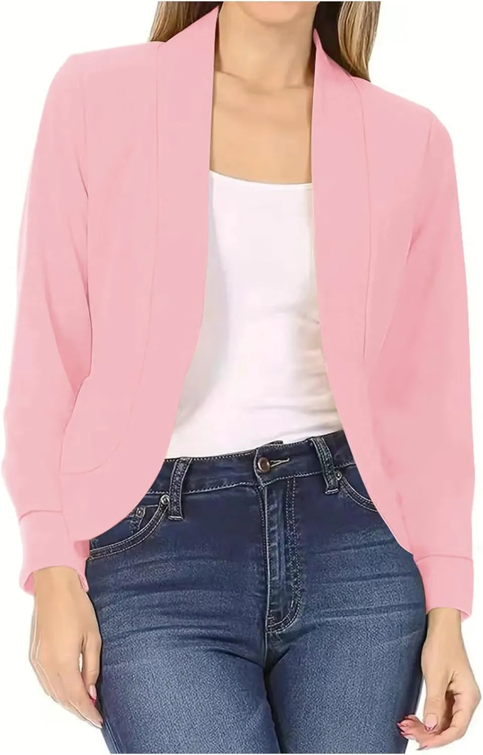 Casual Blazer for Women Trendy Business Suit Jackets Lightweight Open Front Cardigan Office Work Outerwear
