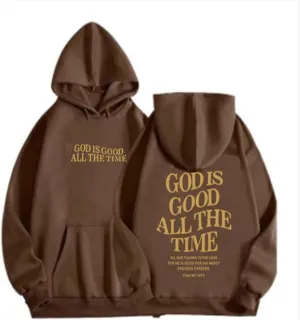 Christian Sweatshirts for Women God is Good All The Time Hoodies Long Sleeve Oversized Hoodies Jesus Sweatshirts