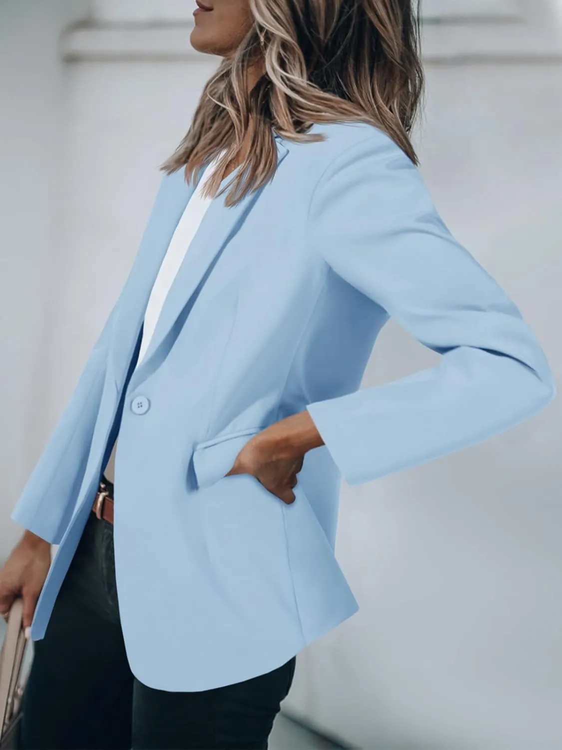 Cicy Bell Womens Casual Blazers Open Front Long Sleeve Work Office Suit Jackets Blazer