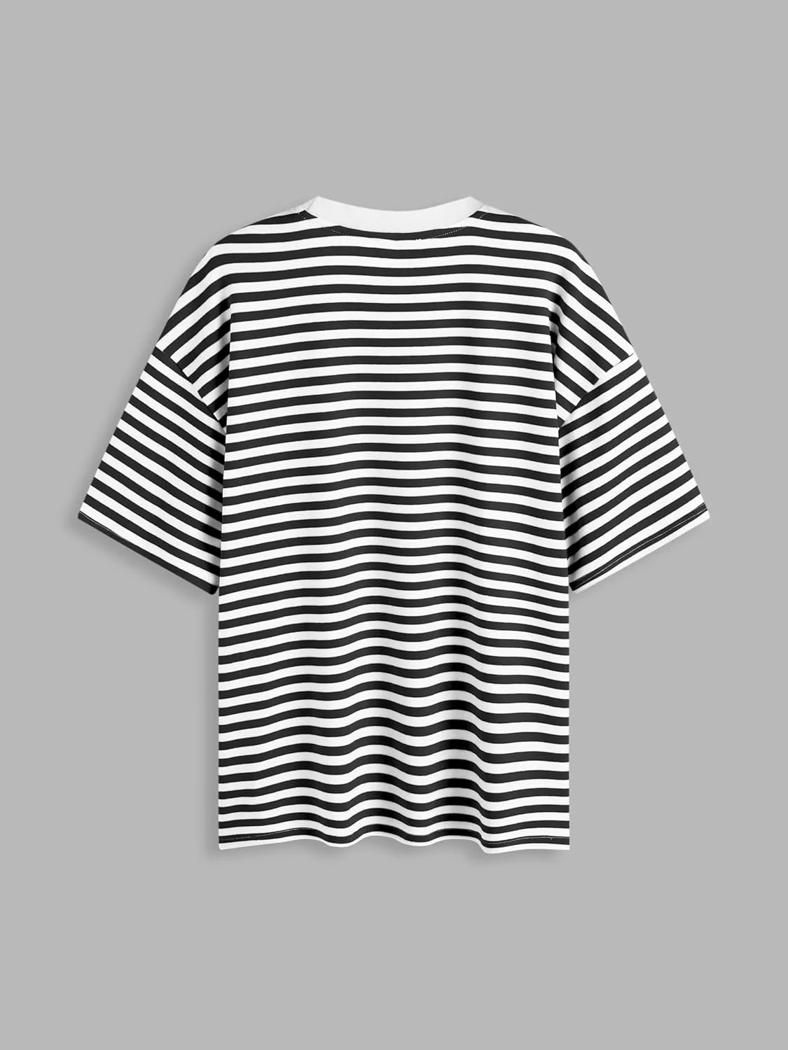 CIDER Striped Oversized Top for Women Crew Neck Short Sleeve Loose Casual Tops