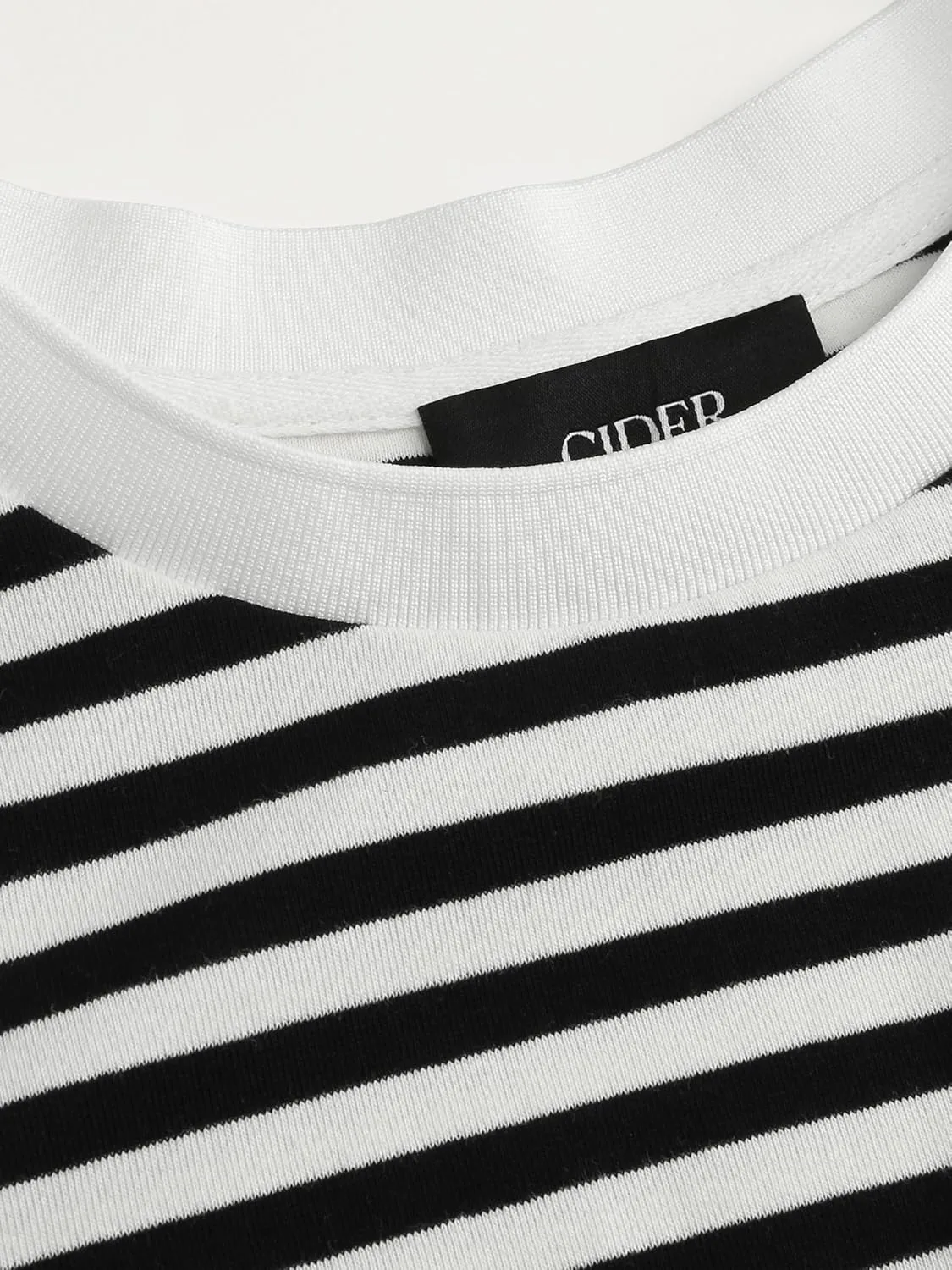 CIDER Striped Oversized Top for Women Crew Neck Short Sleeve Loose Casual Tops