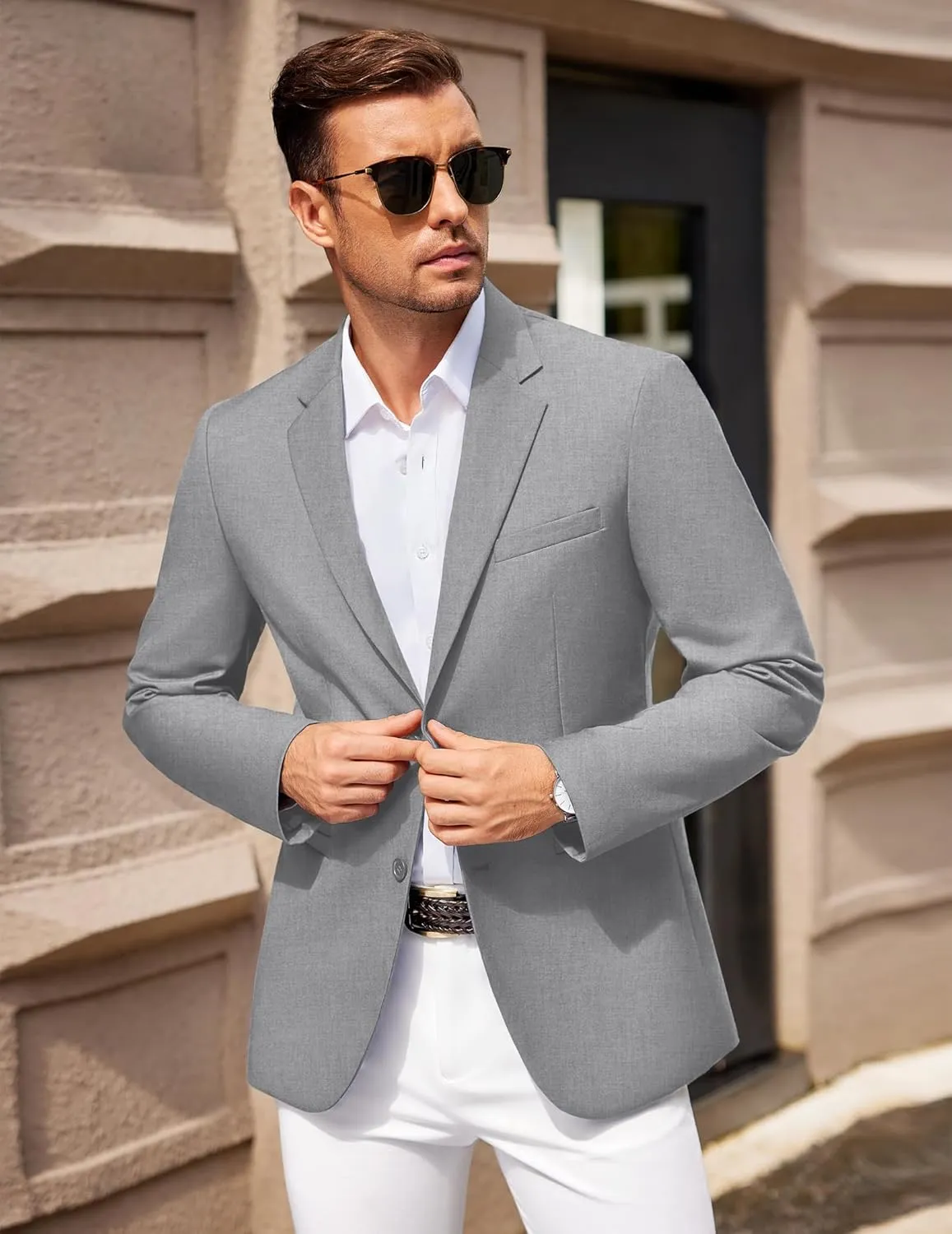COOFANDY Men Casual Blazer Sport Coats Slim Fit Lightweight Business Two Button Suit Jackets