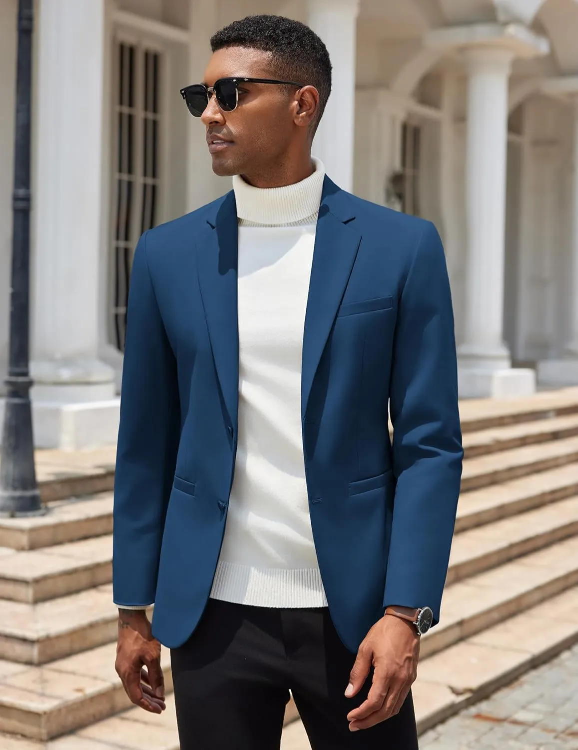COOFANDY Men Casual Blazer Sport Coats Slim Fit Lightweight Business Two Button Suit Jackets