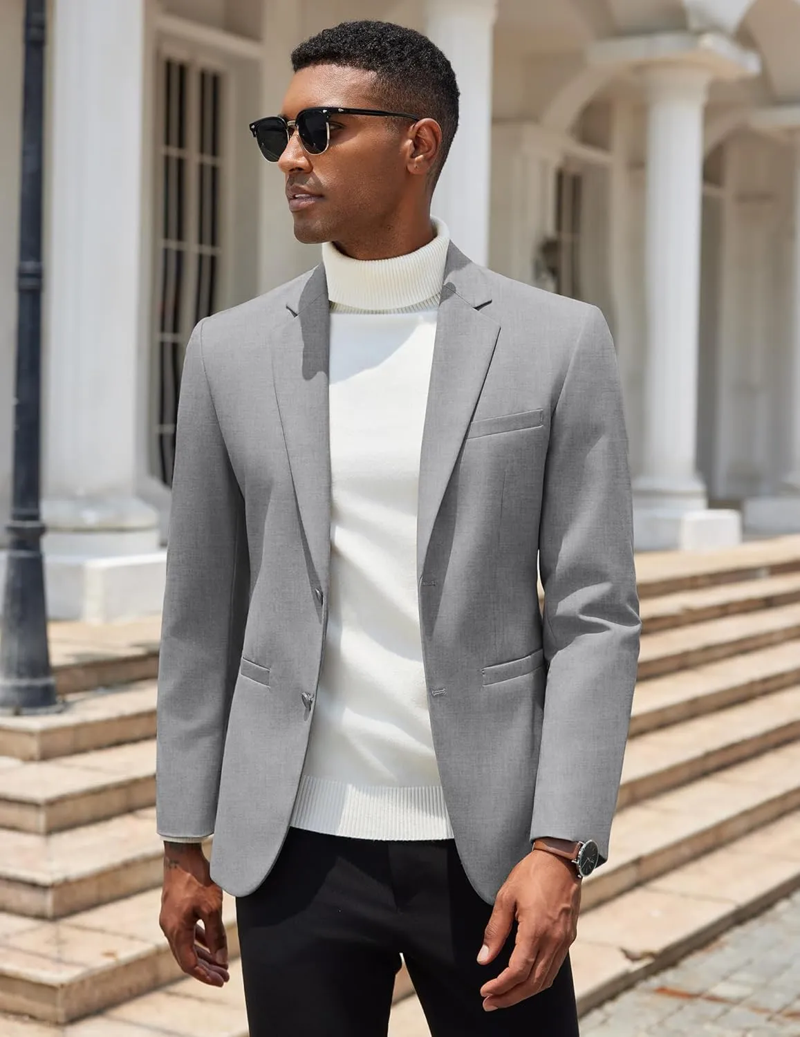 COOFANDY Men Casual Blazer Sport Coats Slim Fit Lightweight Business Two Button Suit Jackets