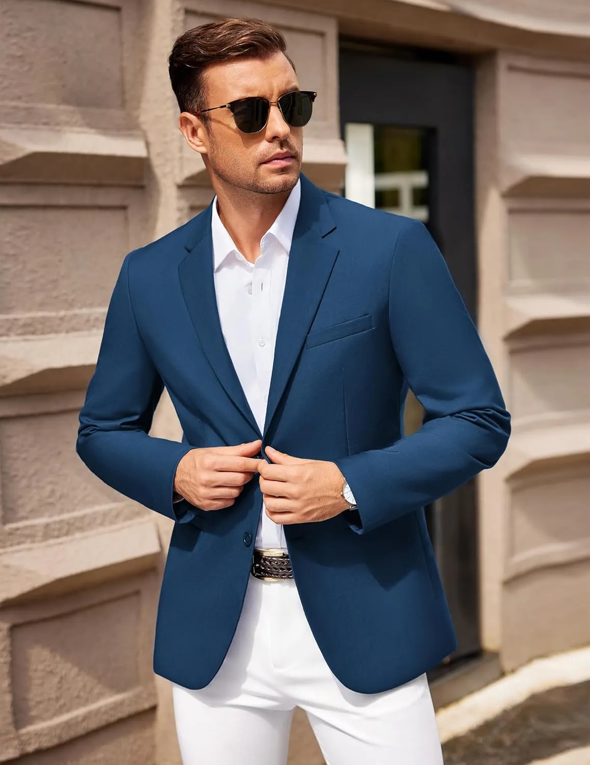 COOFANDY Men Casual Blazer Sport Coats Slim Fit Lightweight Business Two Button Suit Jackets
