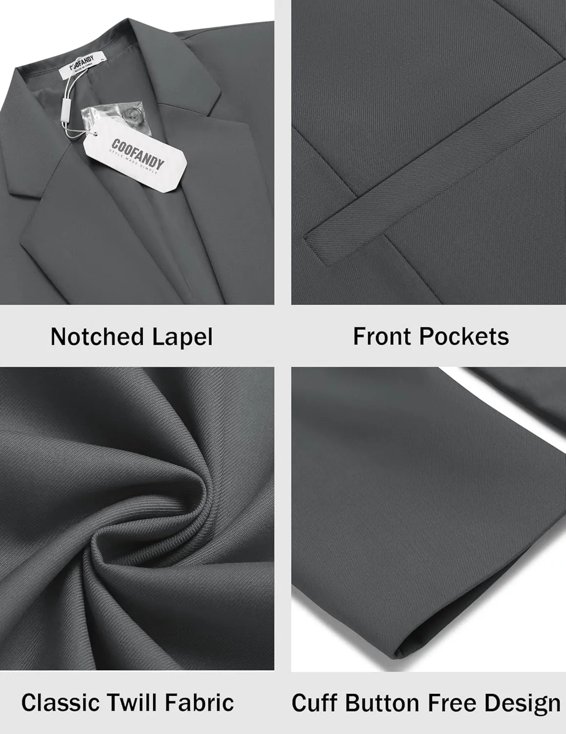 COOFANDY Men Casual Blazer Sport Coats Slim Fit Lightweight Business Two Button Suit Jackets