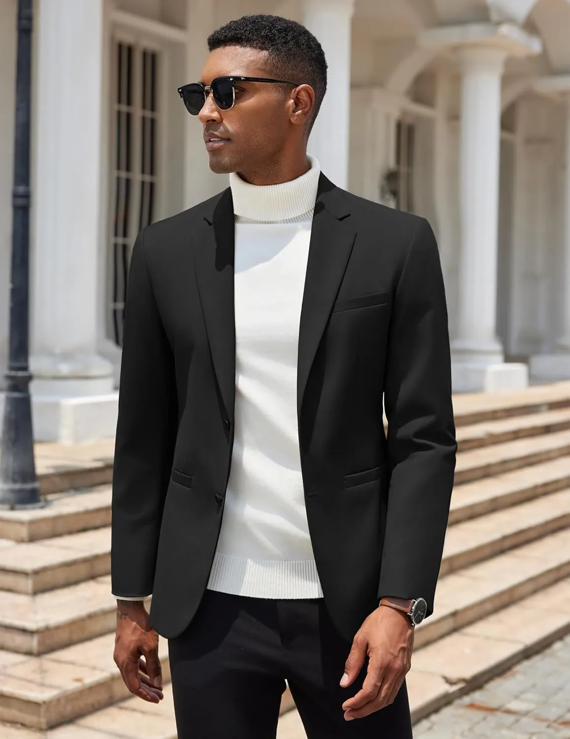 COOFANDY Men Casual Blazer Sport Coats Slim Fit Lightweight Business Two Button Suit Jackets