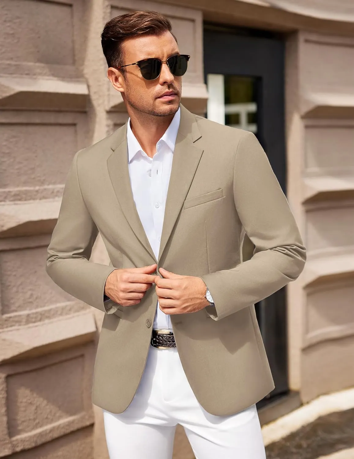 COOFANDY Men Casual Blazer Sport Coats Slim Fit Lightweight Business Two Button Suit Jackets