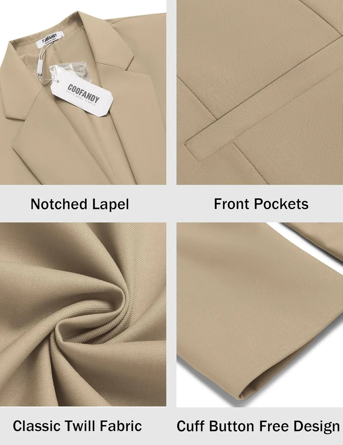 COOFANDY Men Casual Blazer Sport Coats Slim Fit Lightweight Business Two Button Suit Jackets