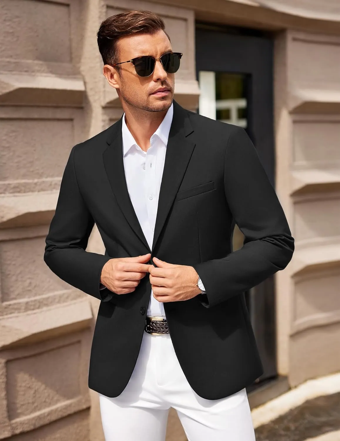 COOFANDY Men Casual Blazer Sport Coats Slim Fit Lightweight Business Two Button Suit Jackets