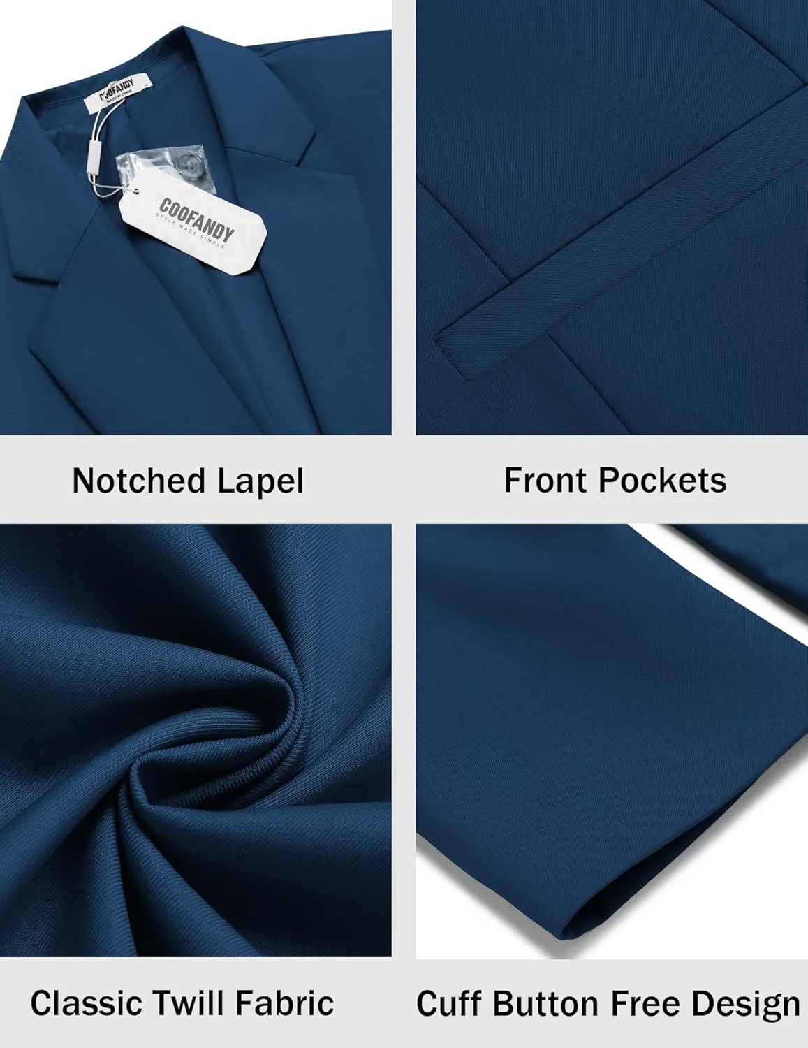 COOFANDY Men Casual Blazer Sport Coats Slim Fit Lightweight Business Two Button Suit Jackets