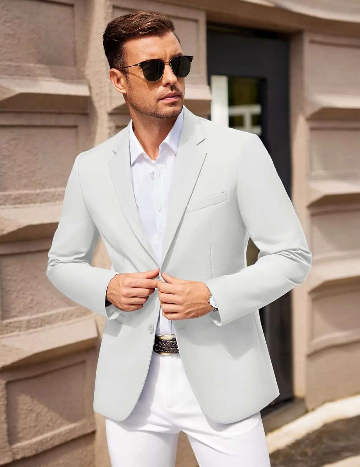 COOFANDY Men Casual Blazer Sport Coats Slim Fit Lightweight Business Two Button Suit Jackets