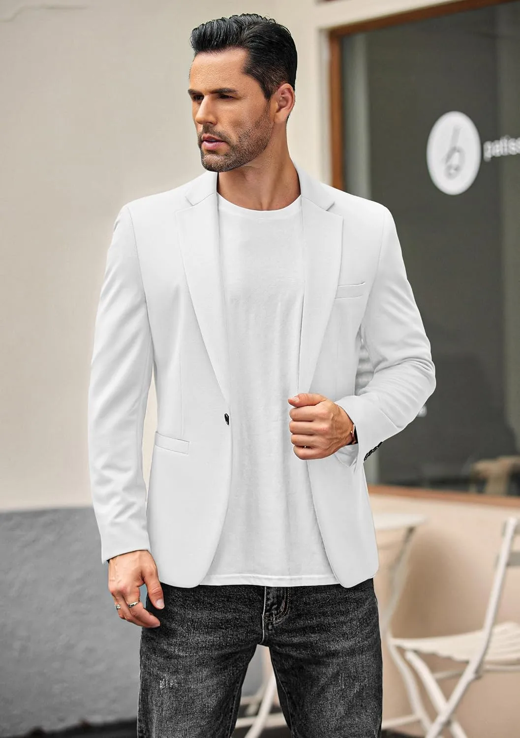 COOFANDY Men's Casual Blazer Jacket One Button Suit Jackets Lightweight Knit Sport Coat