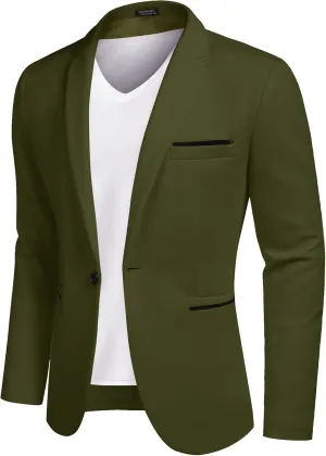 COOFANDY Men's Casual Blazer Jacket Slim Fit Sports Coat Business Suit Jackets One Button