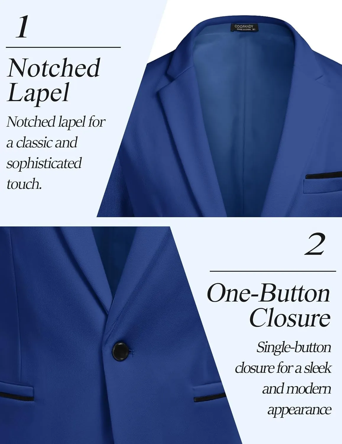 COOFANDY Men's Casual Blazer Jacket Slim Fit Sports Coat Business Suit Jackets One Button