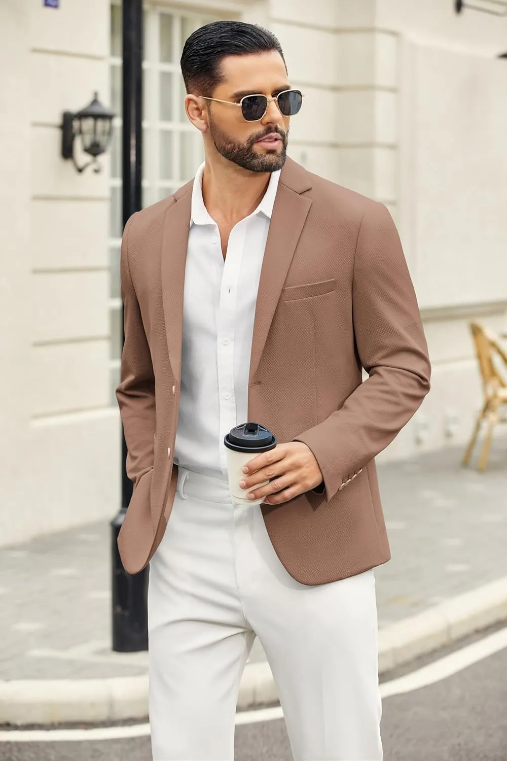 COOFANDY Men's Casual Blazer Slim Fit Suit Jackets Two Button Lightweight Knit Sport Coat