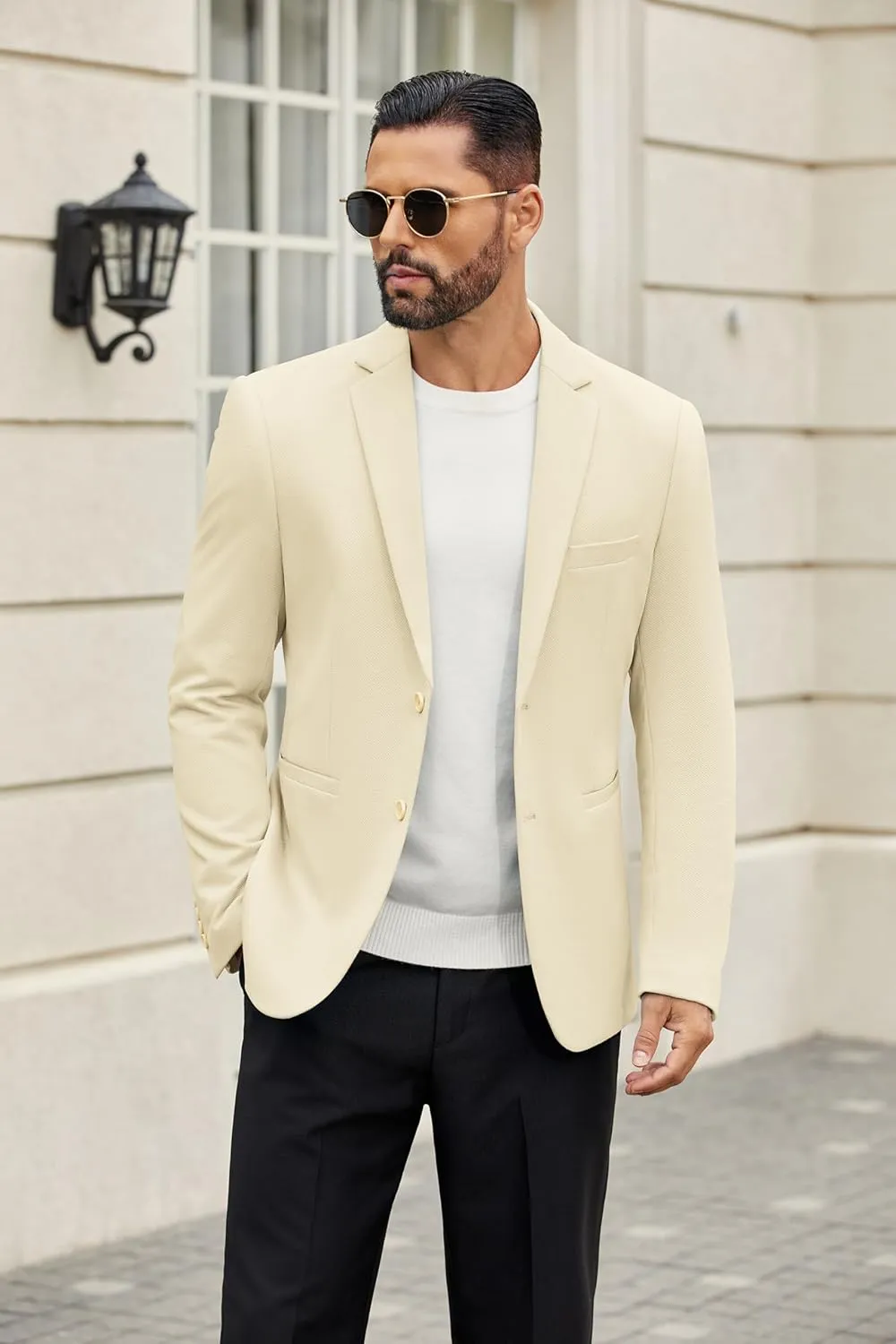 COOFANDY Men's Casual Blazer Slim Fit Suit Jackets Two Button Lightweight Knit Sport Coat