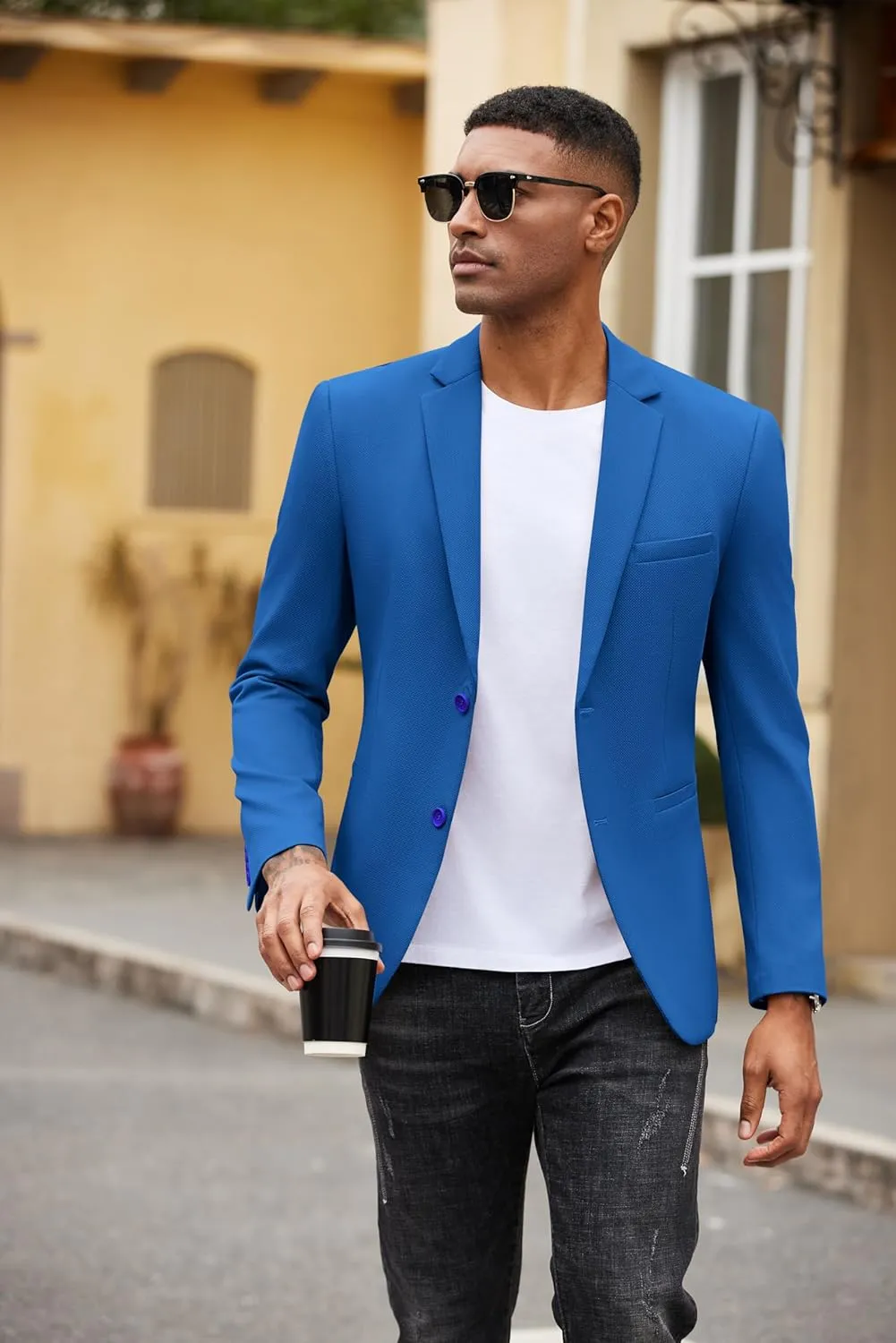 COOFANDY Men's Casual Blazer Slim Fit Suit Jackets Two Button Lightweight Knit Sport Coat