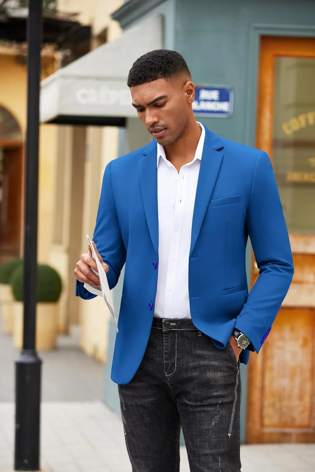 COOFANDY Men's Casual Blazer Slim Fit Suit Jackets Two Button Lightweight Knit Sport Coat