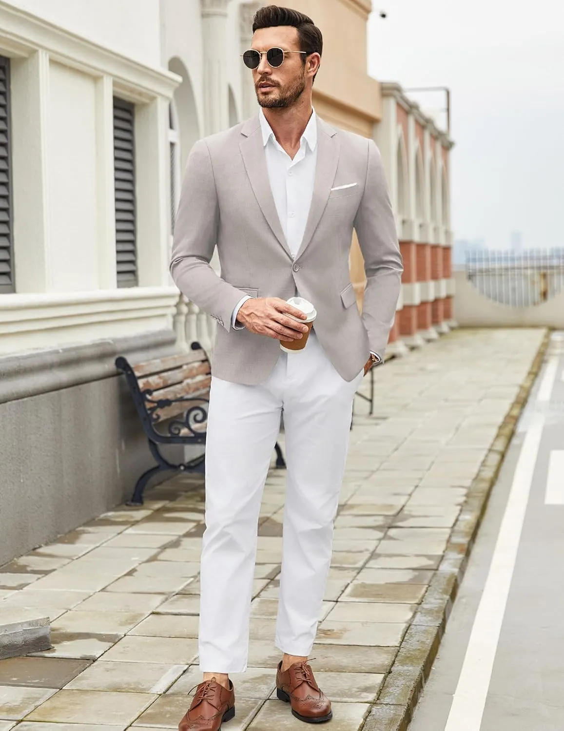 COOFANDY Mens Casual Blazer Suit Jackets One Button Sport Coats Lightweight Business Sports Jackets