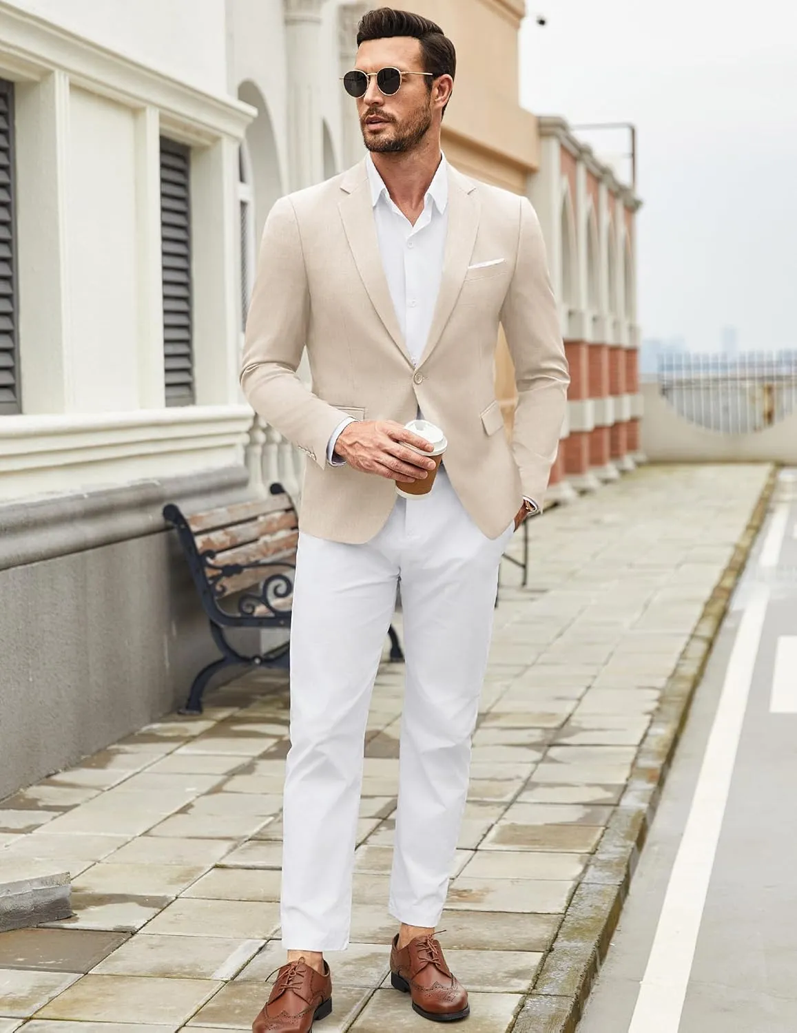 COOFANDY Mens Casual Blazer Suit Jackets One Button Sport Coats Lightweight Business Sports Jackets