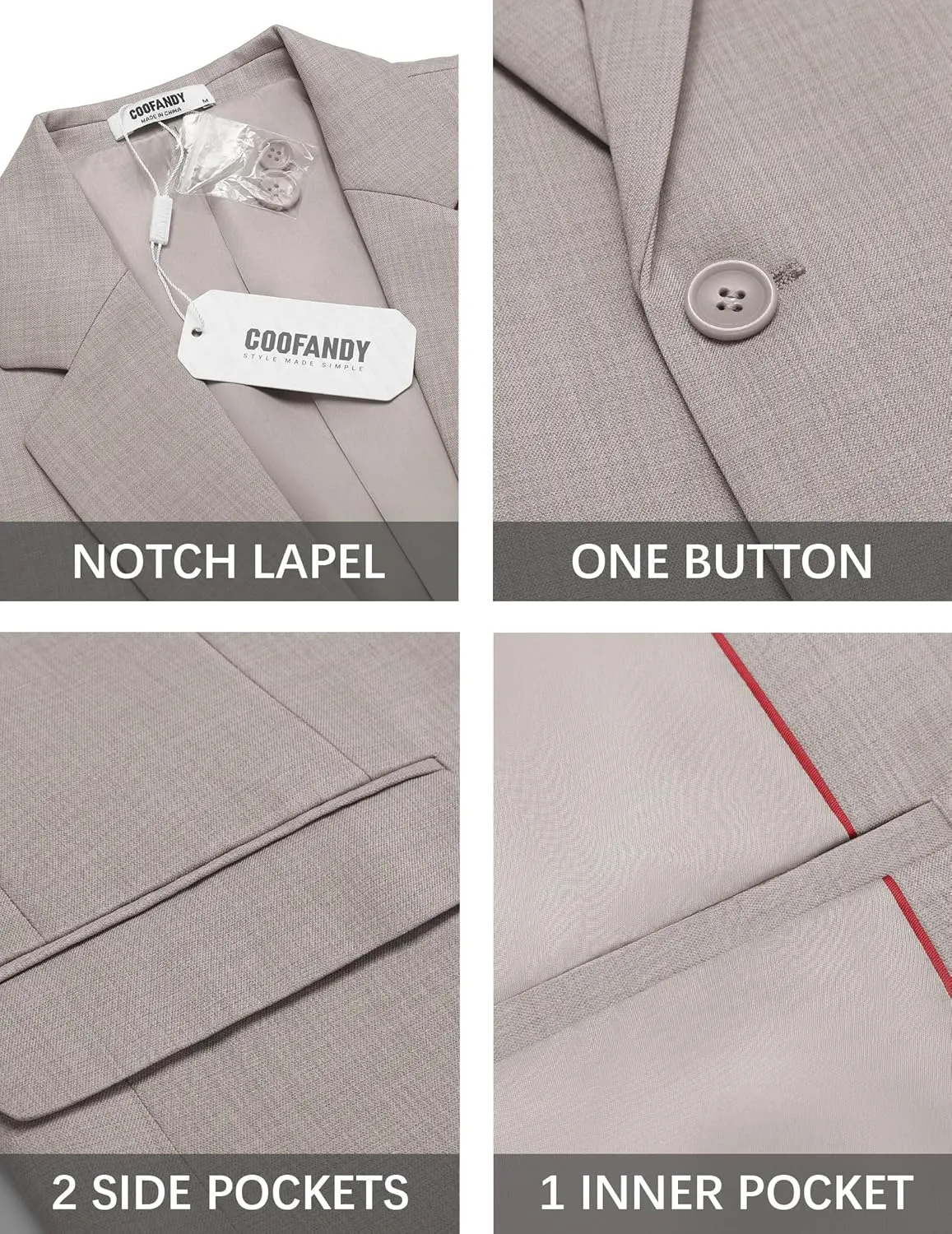 COOFANDY Mens Casual Blazer Suit Jackets One Button Sport Coats Lightweight Business Sports Jackets