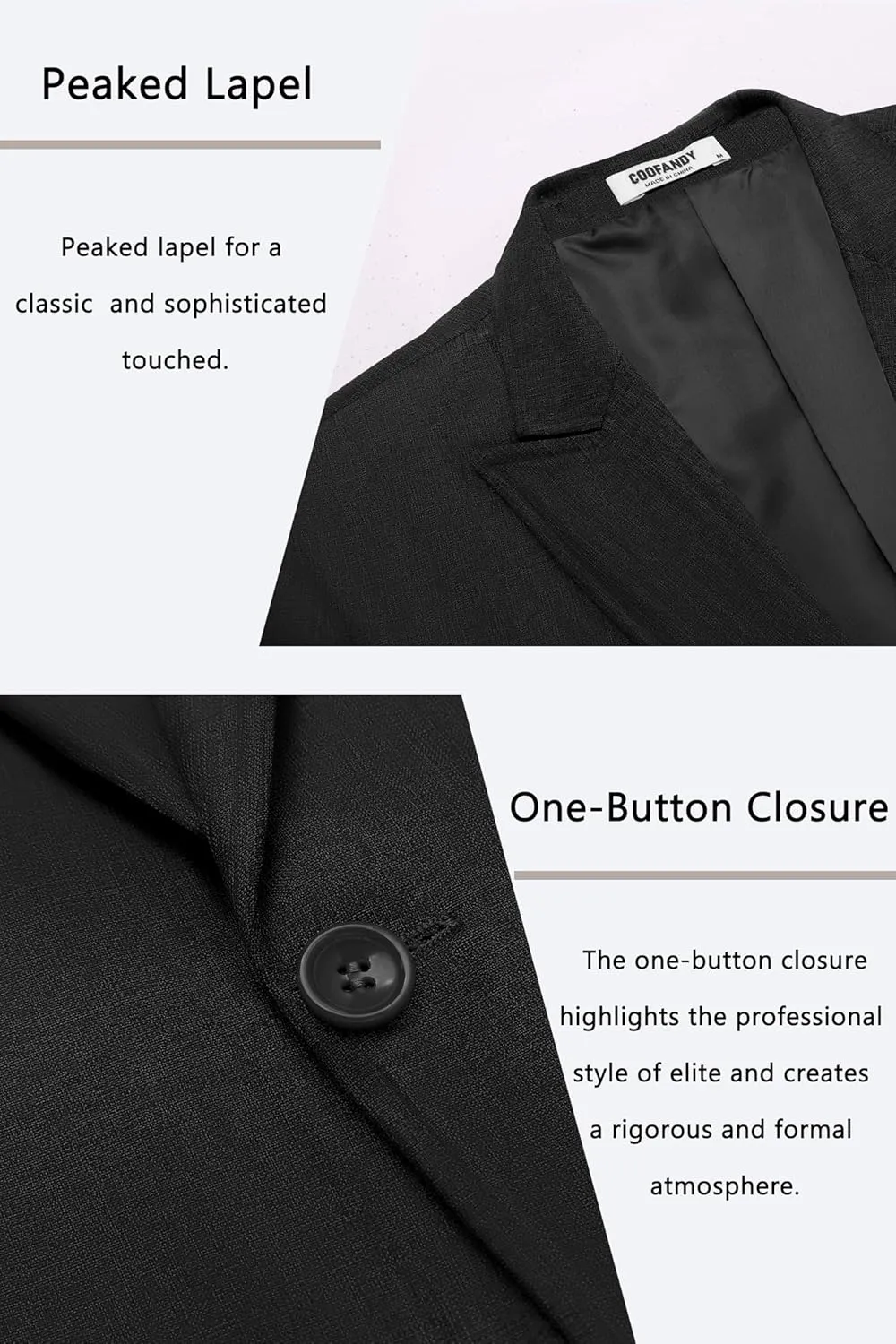 COOFANDY Men's Casual Blazer Suit Jackets Slim Fit One Button Sports Coat with Pockets