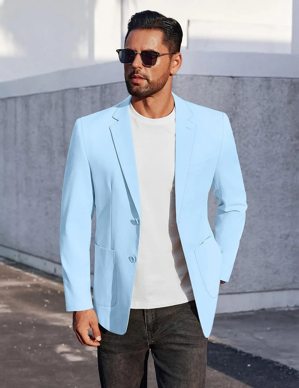 COOFANDY Men's Casual Linen Blazer Jacket Lightweight Sport Coats Two Button Suit Jackets