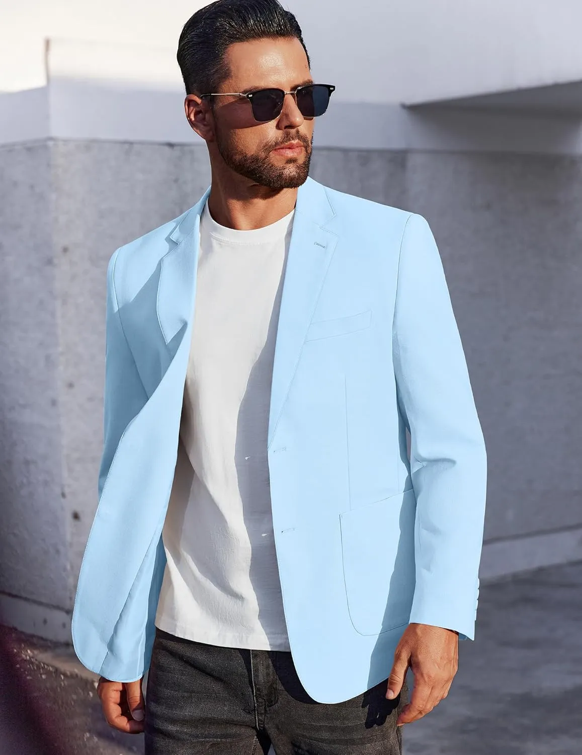 COOFANDY Men's Casual Linen Blazer Jacket Lightweight Sport Coats Two Button Suit Jackets