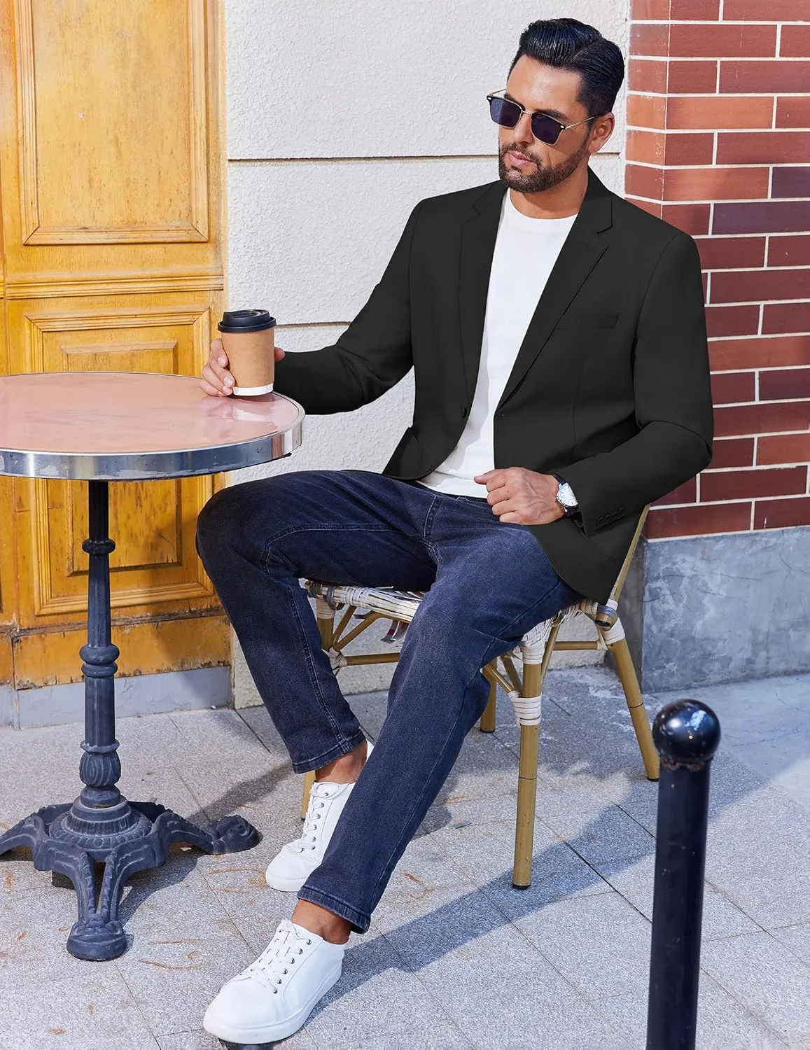 COOFANDY Men's Casual Linen Blazer Jacket Lightweight Sport Coats Two Button Suit Jackets