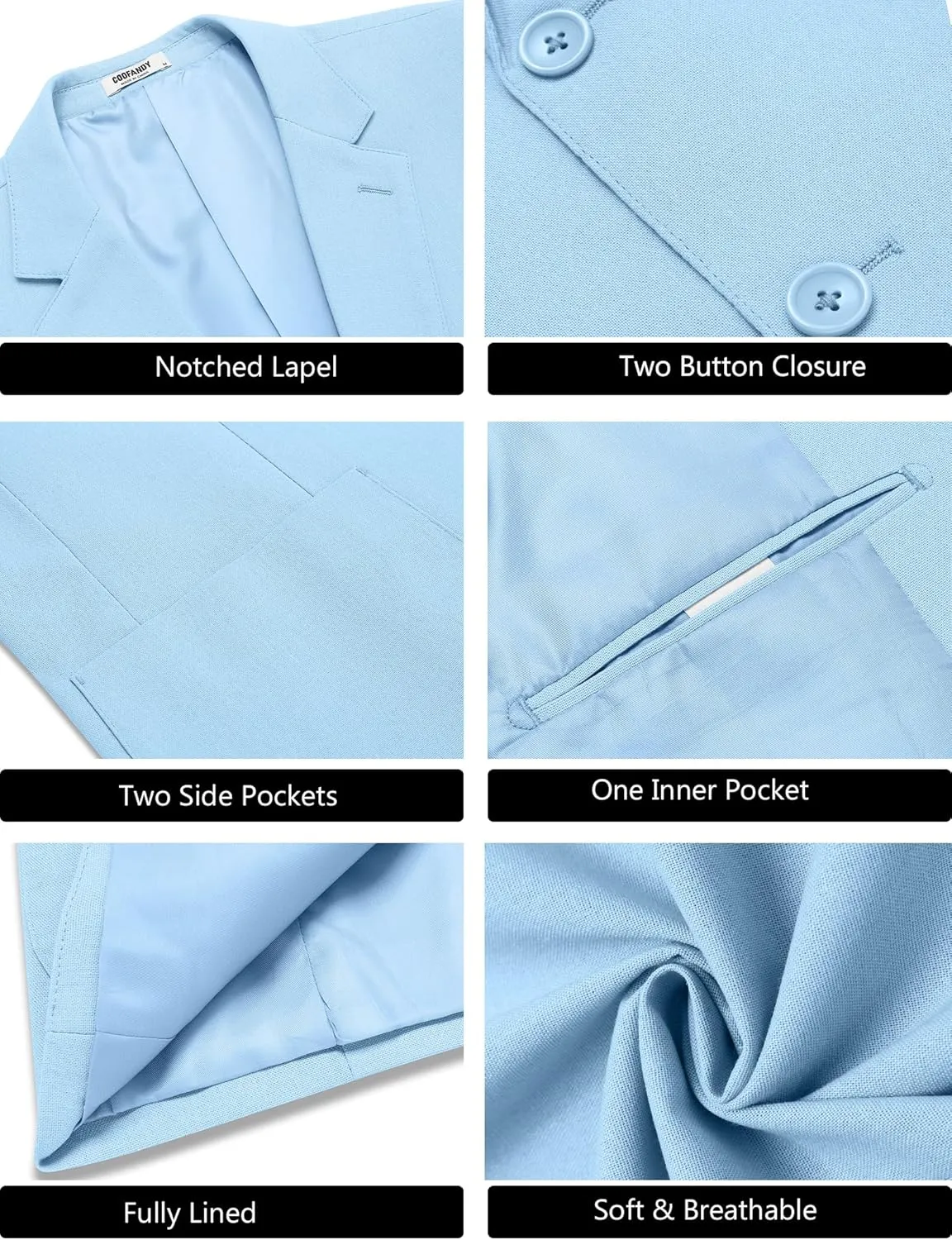 COOFANDY Men's Casual Linen Blazer Jacket Lightweight Sport Coats Two Button Suit Jackets