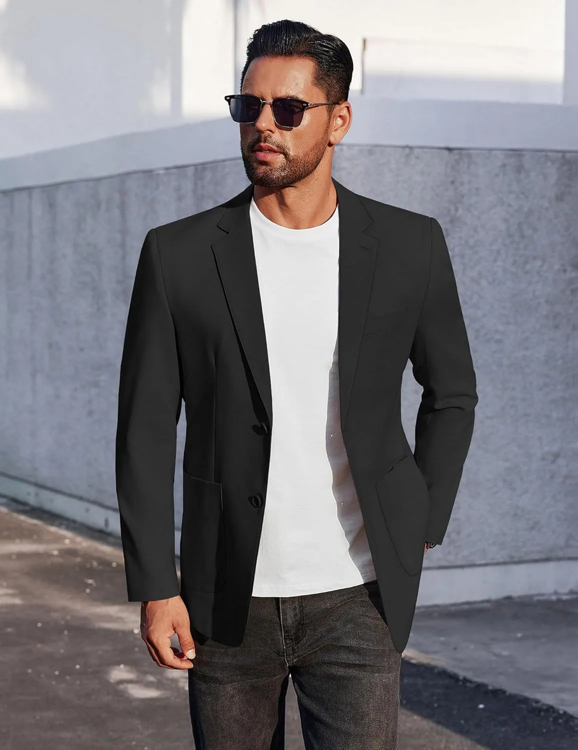 COOFANDY Men's Casual Linen Blazer Jacket Lightweight Sport Coats Two Button Suit Jackets