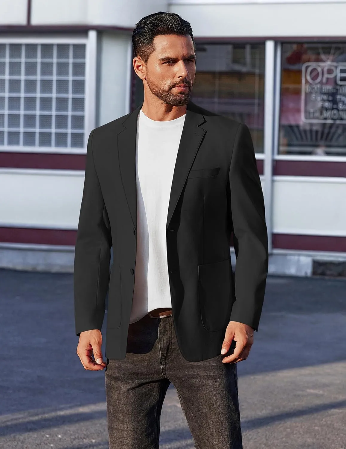 COOFANDY Men's Casual Linen Blazer Jacket Lightweight Sport Coats Two Button Suit Jackets