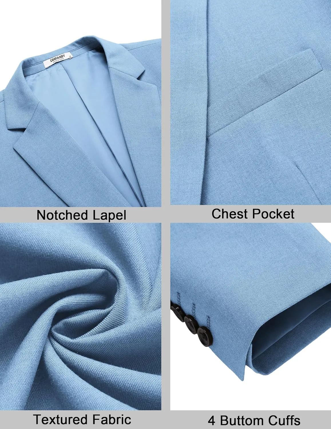COOFANDY Mens Casual Sport Coat Slim Fit Lightweight Blazers Jacket Two Button Business Suit Jackets