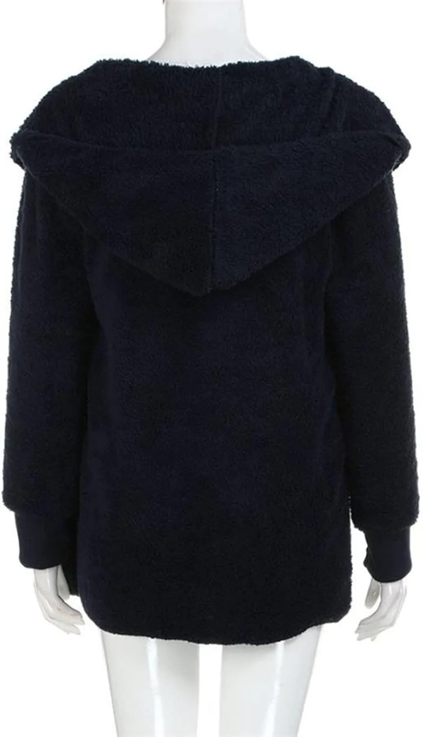COTECRAM 2024 Womens Winter Long Sleeve Solid Fuzzy Fleece Open Front Hooded Cardigans Jacket Warm Coats Outwear Plush Tops