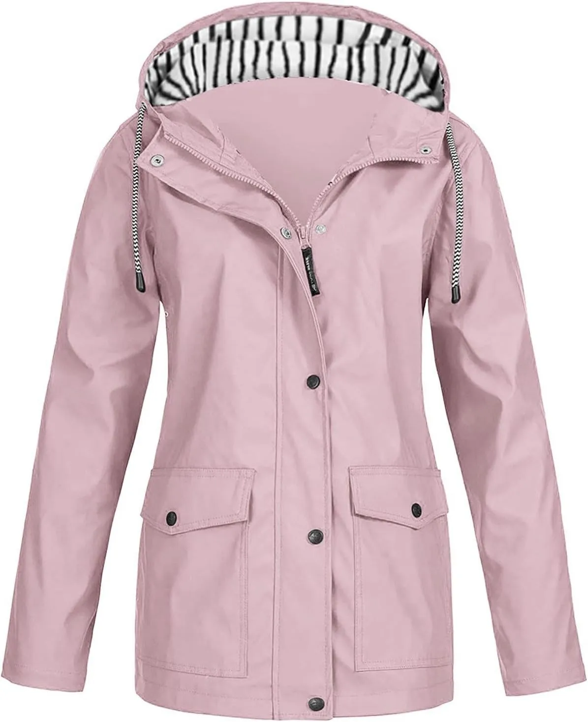 COTECRAM 2025 Women's Waterproof Rain Jacket with Hood Lightweight Outdoor Raincoat Long Hooded Trench Coats Windbreaker